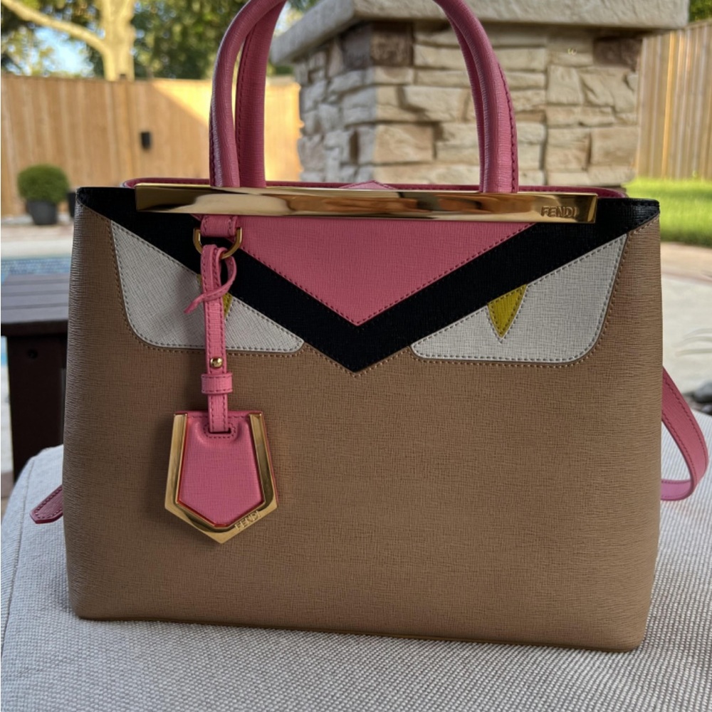 Fendi Monster Pink and Tan Women's Bag